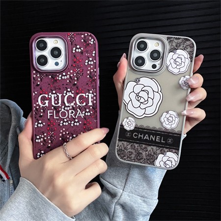 ブランド gucci chanel つや消し 花 半透明 シリコンiphone16ケース