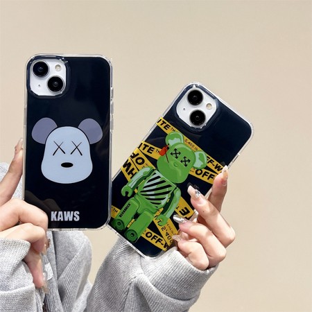 ブランド kaws  offwhiteソフト ブランド柄 ブランドロゴiphone16ケース