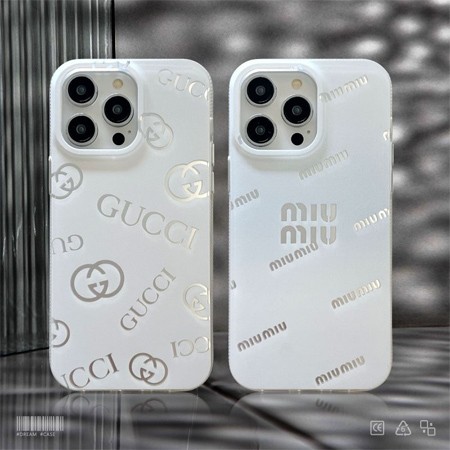 ハイブランド ホットスタンプ （シルバー ） gucci miumiu アクリル ブランド柄iphone16ケース