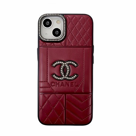 ハイブランド chanel シャネル ブランドロゴ ラインストーン付き皮製 iphone16ケース