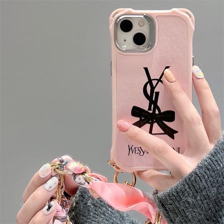 ハイブランド ysl イヴサンローラン 四角保護 ストラップ付きiphone16ケース