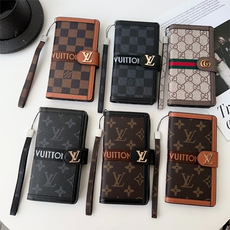 ハイブランド lv gucci 手帳型 皮製 ストラップ付き カード収納iphone16ケース