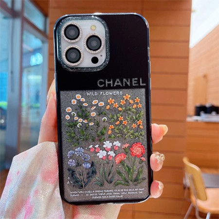 ブランド 新作の 耐衝撃 グリッター 花 chanel シャネルiphone16ケース