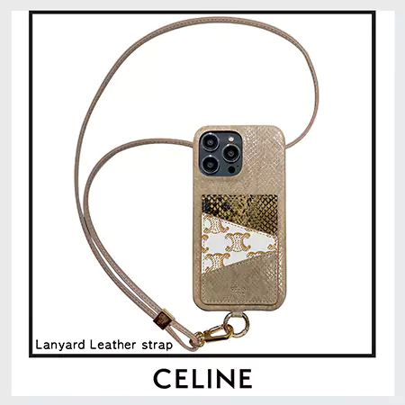 ブランド celine セリーヌ ストラップ付きiphone16ケース