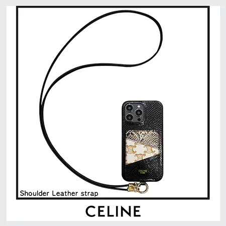 ブランド celine セリーヌ ストラップ付きiphone16ケース