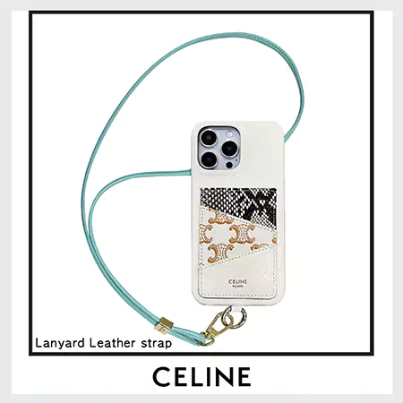 ブランド celine セリーヌ ストラップ付きiphone16ケース