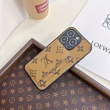 ハイブランド gucci lv burberry 背面にカード入れ付きiphone16ケース