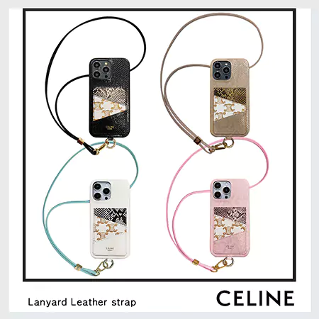 ブランド celine セリーヌ ストラップ付きiphone16ケース