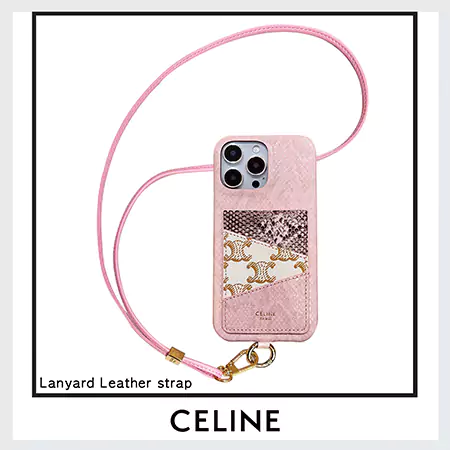 ブランド celine セリーヌ ストラップ付きiphone16ケース