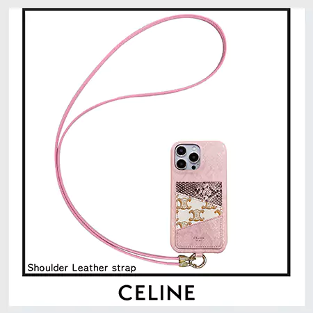 ブランド celine セリーヌ ストラップ付きiphone16ケース