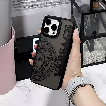 ブランド versace つや消し ブラック iphone16ケース