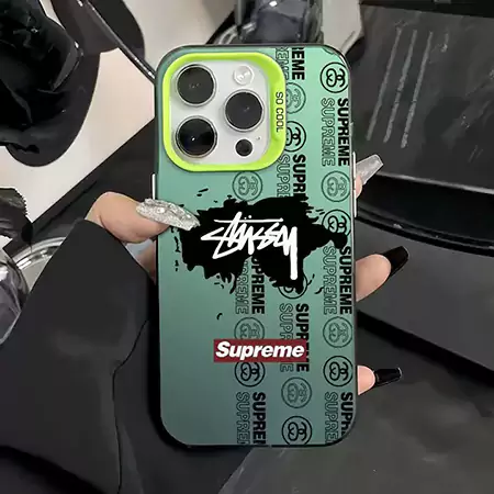 ブランド supreme stussy ブランドロゴiphone16ケース