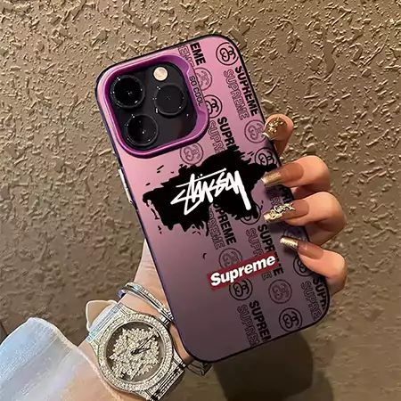 ブランド supreme stussy ブランドロゴiphone16ケース