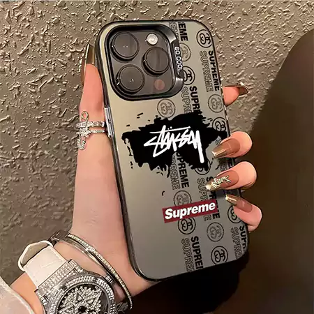 ブランド supreme stussy ブランドロゴiphone16ケース