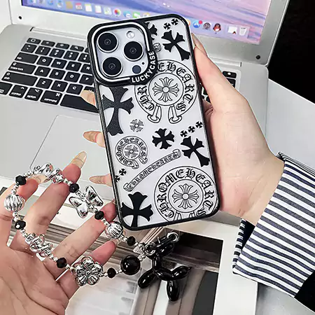 ブランド chrome hearts アイホン 15pro スマホケース  ホワイト