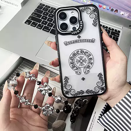 ブランド chrome hearts アイホン 15pro スマホケース  ホワイト