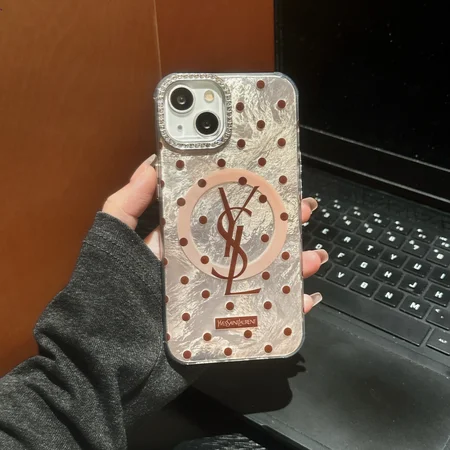 iphone 16 ysl カバー ラインストーン付き