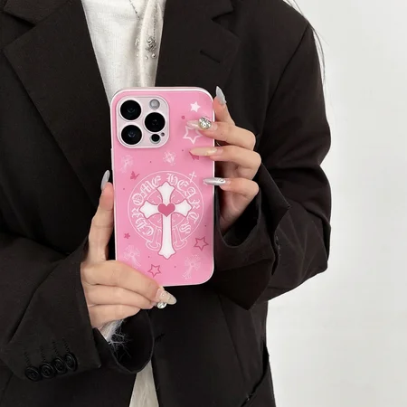 アイフォーン 16プロ スマホケース chrome hearts風 