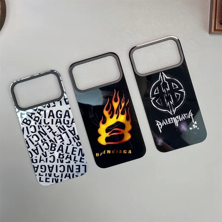 ブランド ケース アイホン14pro balenciaga風  ブランドロゴ