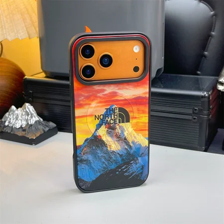 グリッター iphone 15 pro ザ・ノース・フェイス風 スマホケース 