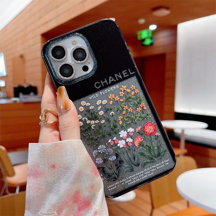 ブランド 新作の 耐衝撃 グリッター 花 chanel シャネルiphone16ケース  