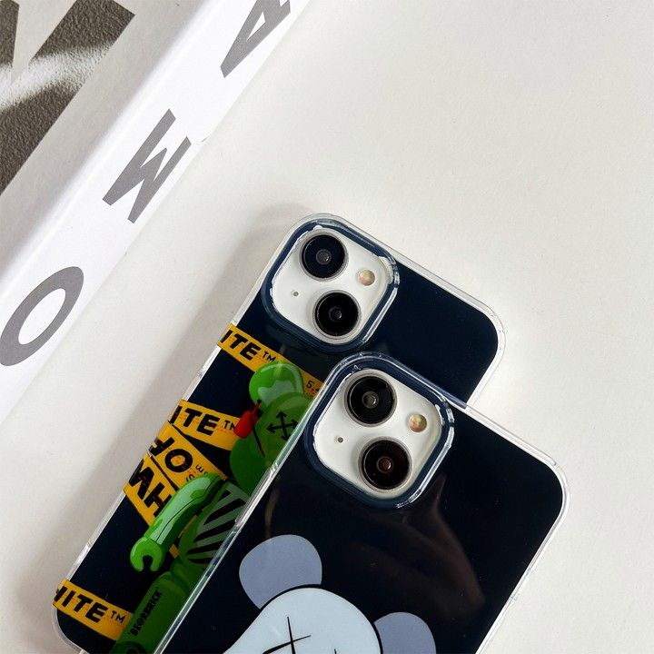 ブランド kaws  offwhiteソフト ブランド柄 ブランドロゴiphone16ケース