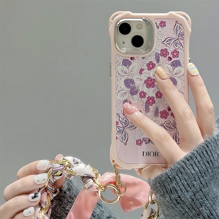 ブランド dior ディオール 四角保護 ストラップ付きiphone16ケース