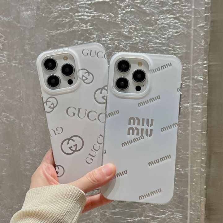 ハイブランド ホットスタンプ （シルバー ） gucci miumiu アクリル ブランド柄iphone16ケース